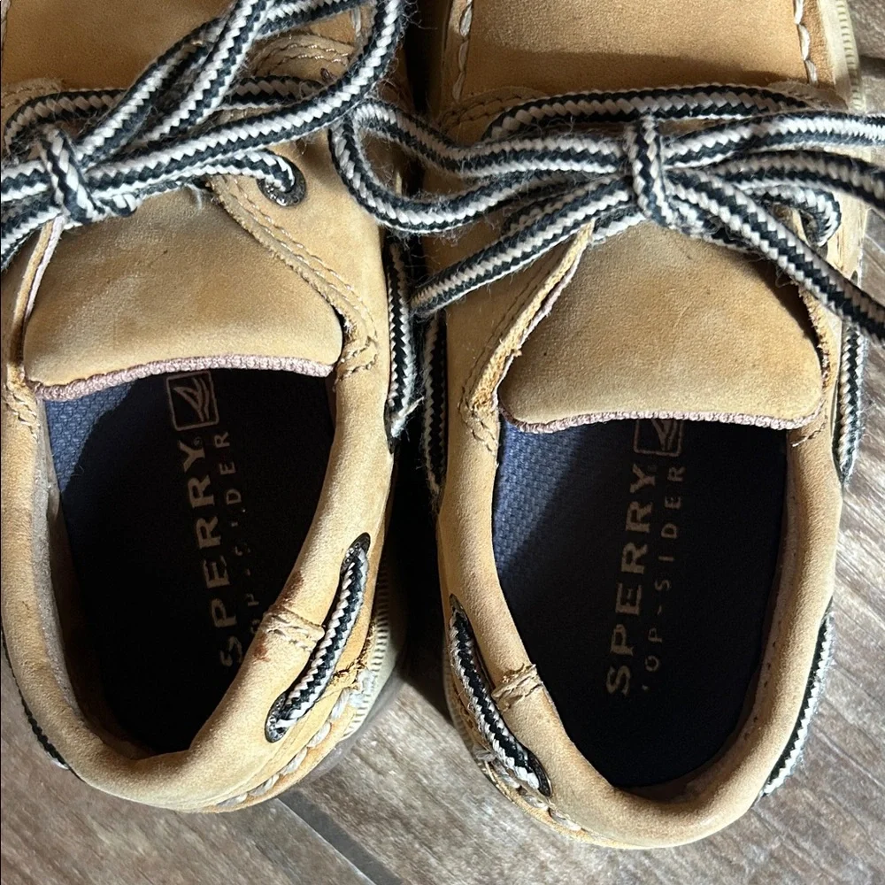Kids Sperry tan intrepid Boat Shoes